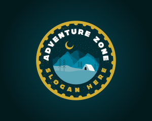 Camping Mountain Adventure logo design