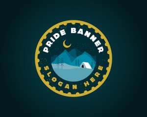 Camping Mountain Adventure logo design