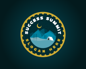 Camping Mountain Adventure logo design