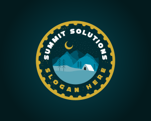 Camping Mountain Adventure logo design