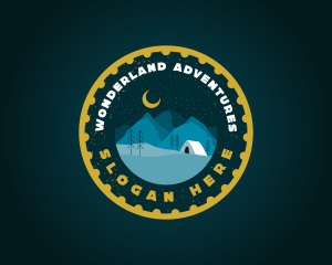 Camping Mountain Adventure logo design