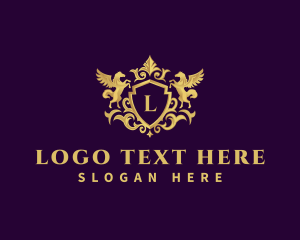 Expensive - Luxury Pegasus Shield logo design