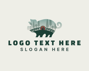 Meat - Pig Farming Livestock logo design
