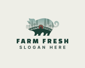 Pig Farming Livestock logo design