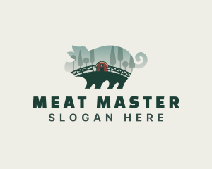 Pig Farming Livestock logo design