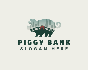 Pig Farming Livestock logo design