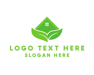 Yard Care - Green House Leaves logo design