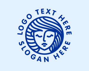Girl - Blue Goddess Beauty logo design