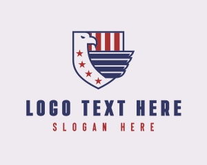 Patriotism - Eagle Veteran Shield logo design