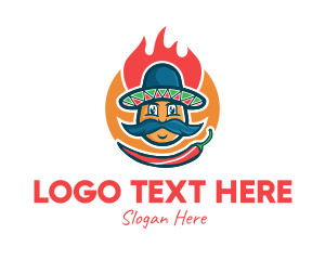 Red Vegetable - Spicy Chili Mexican logo design