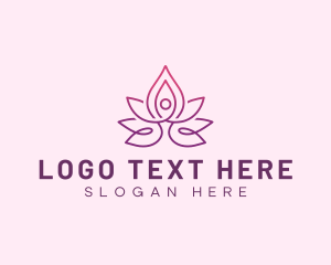 Monoline - Floral Lotus Yoga logo design