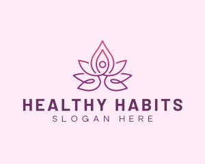 Floral Lotus Yoga logo design