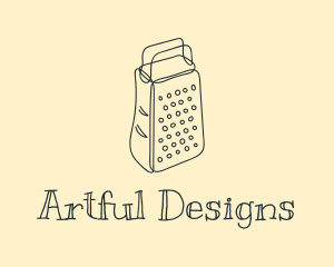 Cheese Grater Line Art  logo design