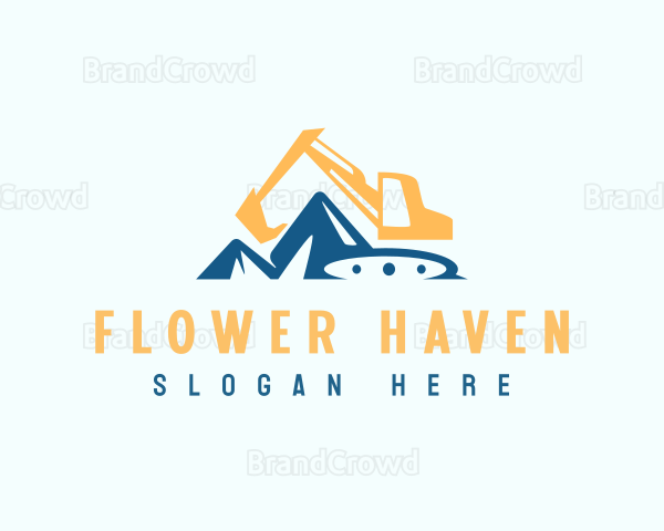 Excavator Quarry Digging Logo