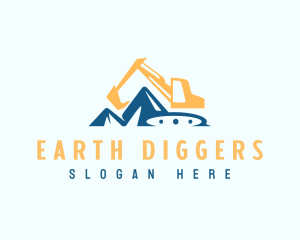 Digging - Excavator Quarry Digging logo design