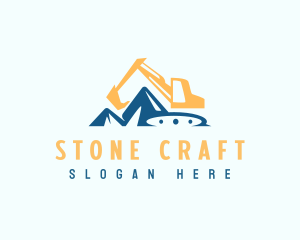 Quarry - Excavator Quarry Digging logo design