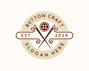 Needle Button Sewing logo design