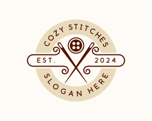 Needle Button Sewing logo design