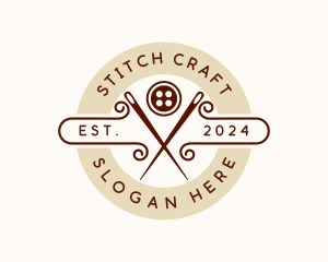 Sewing - Needle Button Sewing logo design