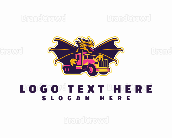 Dragon Freight Truck Logistics Logo
