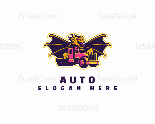 Dragon Freight Truck Logistics Logo