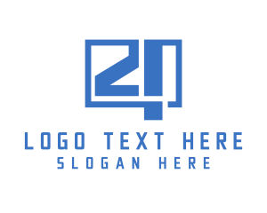 Number 4 - Blue Box Number 4 logo design