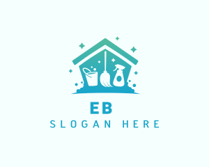 Water - Disinfection House Cleaning logo design