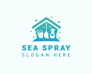 Disinfection House Cleaning logo design