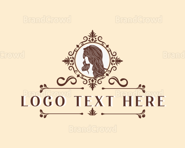 Woman Portrait Ornament Logo