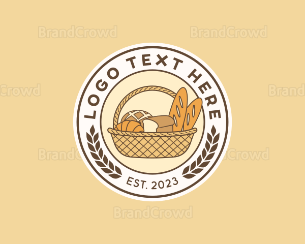 Bakery Bread Pastry Basket Logo