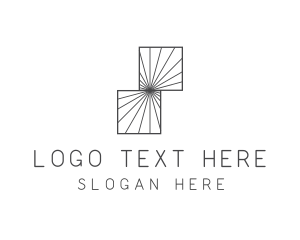 Line - Symmetrical Square Sunray logo design