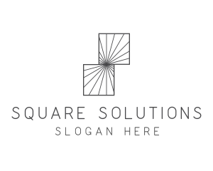 Square - Symmetrical Square Sunray logo design