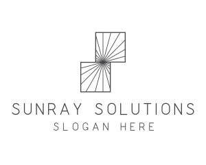 Symmetrical Square Sunray logo design