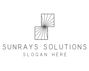 Symmetrical Square Sunray logo design