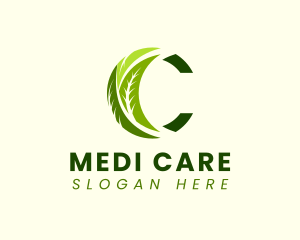 Pharmaceutic - Green Leaves Letter C logo design
