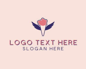 Gelato - Ice Cream Wings logo design