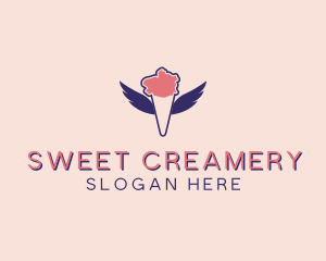 Ice Cream Wings  logo design