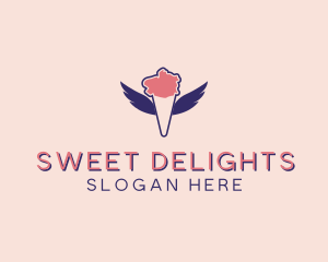 Ice Cream Wings  logo design