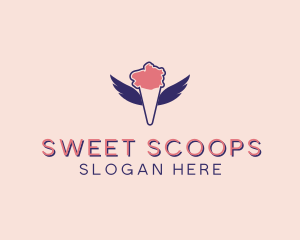 Ice Cream Wings  logo design