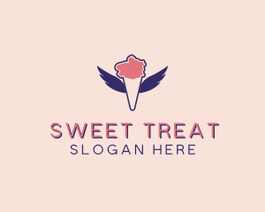 Ice Cream Wings  logo design