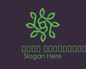 Green Vine Flower logo design