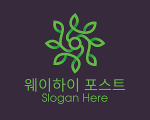 Green Vine Flower logo design