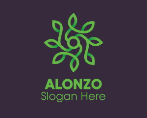 Green Vine Flower logo design