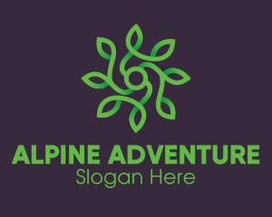 Green Vine Flower logo design