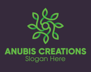 Green Vine Flower logo design