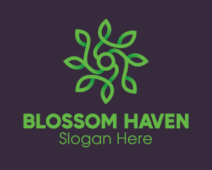 Flower - Green Vine Flower logo design