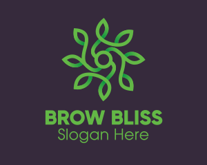 Green Vine Flower logo design