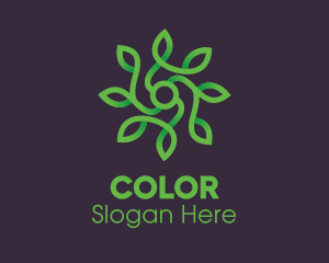 Vegan - Green Vine Flower logo design