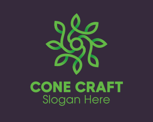 Green Vine Flower logo design