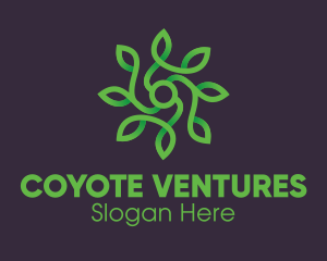 Green Vine Flower logo design